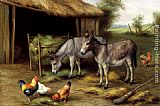 Donkeys And Poultry by Edgar Hunt